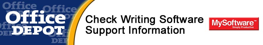 Office Depot MySoftware Check Writing Support Information Portal