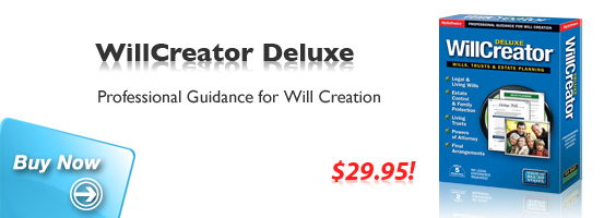 Buy WillCreator Deluxe: Professional Guidance for Will Creation.